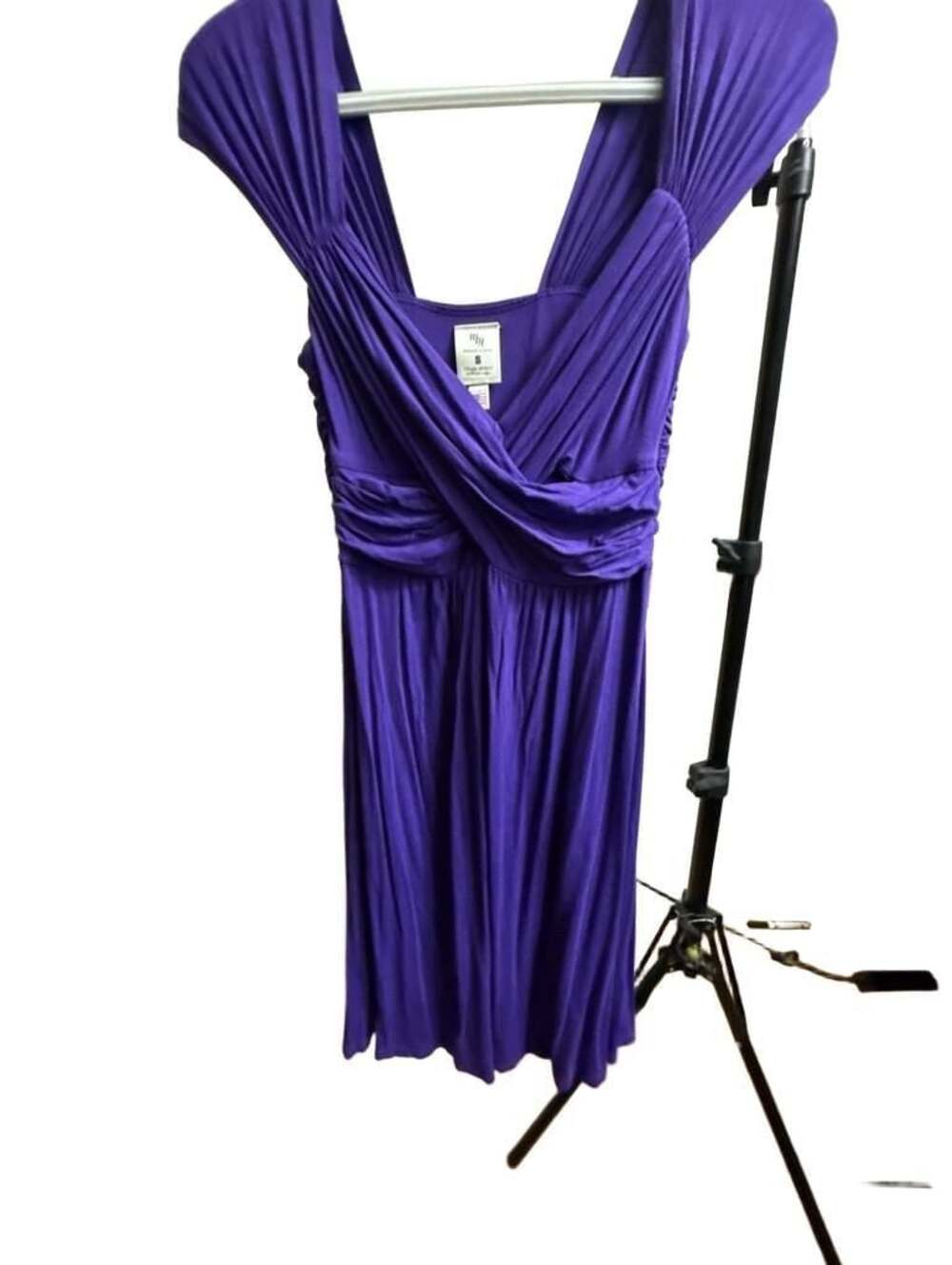 Meesh & Mia Purple Ruched Cross-Front Dress Size S